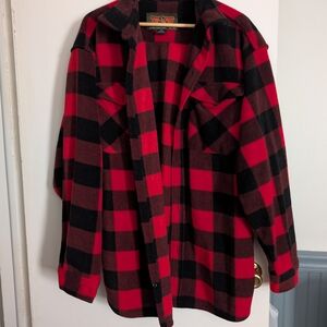 Red and Black Plaid Flannel Shirt